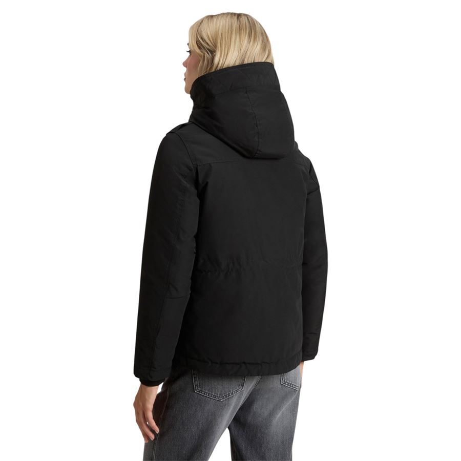Military jacket giacca imbottita in Ramar Cloth con cappuccio da donna Woolrich | CFWWOU2075BLK